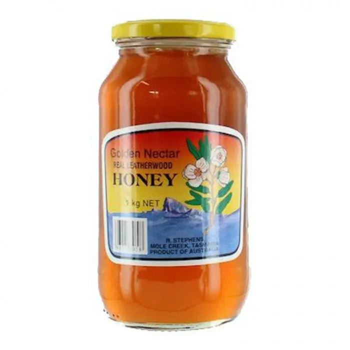 Leatherwood honey, organic, R Stephens, 1kg jar – Tastyhoney.com