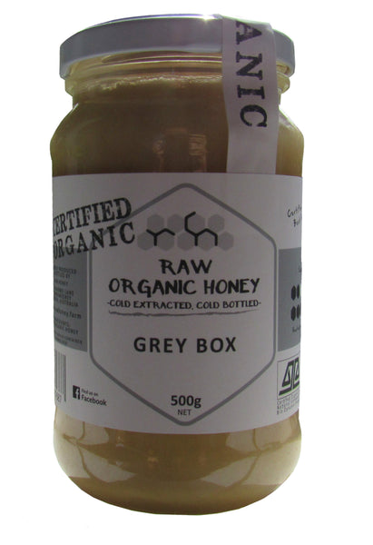Grey box honey, Raw organic, 500gms Raw Honey Company