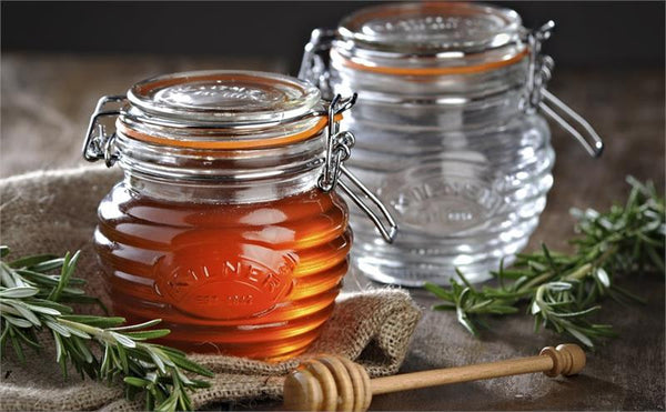 Honey pot set, Kilner, glass, 400ml, with dipper in gift box Honey Pot
