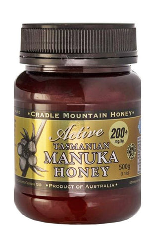 A 500gms jar of Tasmanian Manuka honey rated 200+  from Cradle Mountain Honey
