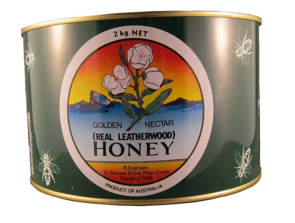Candied Leatherwood honey, organic, R Stephens, 2kg tin